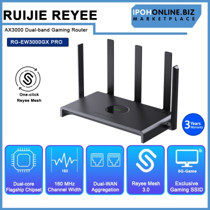 RUIJIE REYEE RG-EW3000GX PRO Dual-band Gigabit Mesh Gaming Router Wi-Fi 6 3000M RUIJIE REYEE RG-EW3000GX PRO Dual-band Gigabit Mesh Gaming Router Wi-Fi 6 3000M